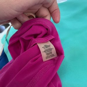 Sleeveless magenta blouse